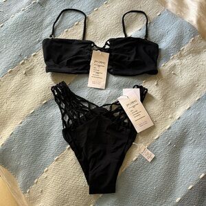 San Lorenzo made in Peru all black thong style bikini